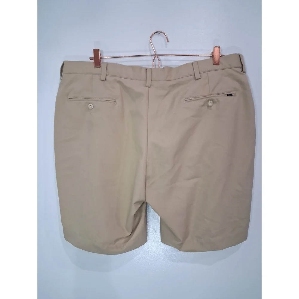 Polo Ralph Lauren Mens Tan Golf Shorts Size 40 Khaki Performance Flat Front